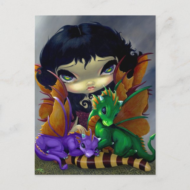 "Two Cute Dragonlings" Postcard (Front)