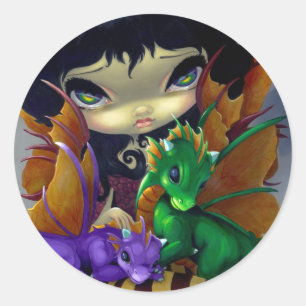 "Two Cute Dragonlings" Sticker