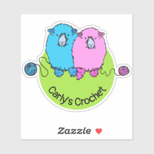 Two cute fluffy sheep, crochet, personalised
