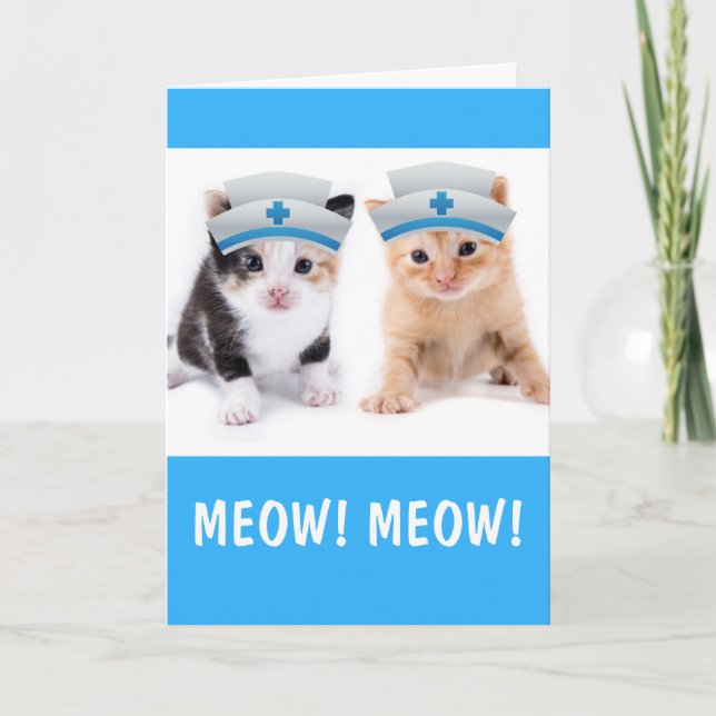 Two Cute Kittens Get Well Card (Front)