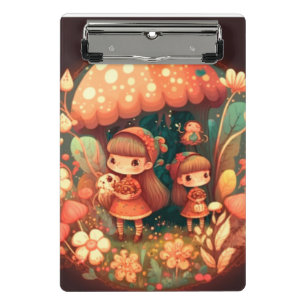 Two cute little elves under mushrooms Clipboard