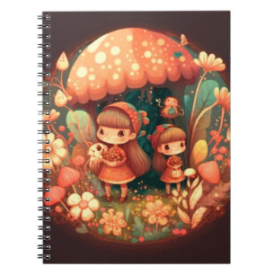 Two cute little girls elves  notebook