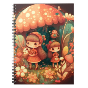 Two cute little girls elves  notebook