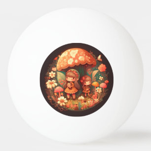 Two cute little girls elves  ping pong ball