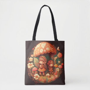 Two cute little girls elves tote bag