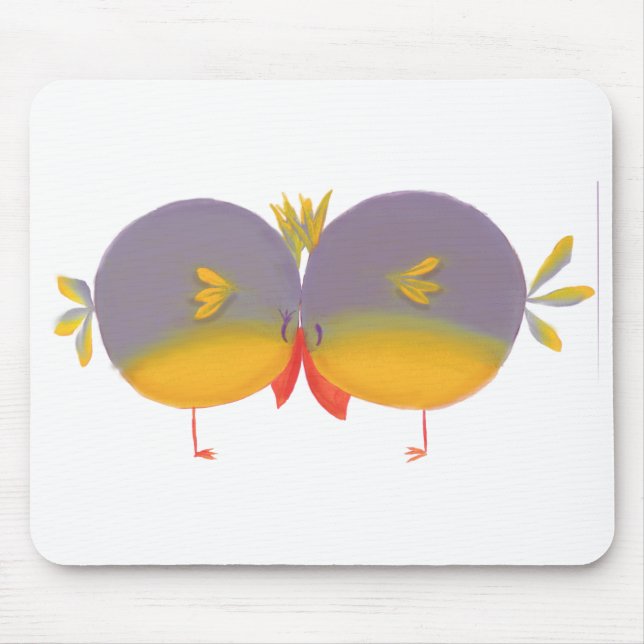 Two Cute Love Birds Valentine Mouse Pad (Front)