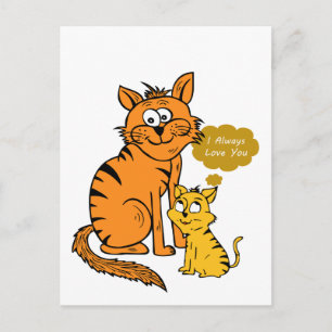 two cute, loving tigers I always love you Postcard