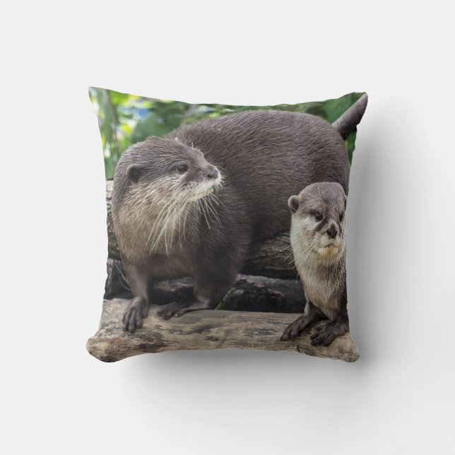 Two Cute Otters | Otter Cushion (Front)