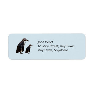 Two Cute Penguins Standing Avery Label