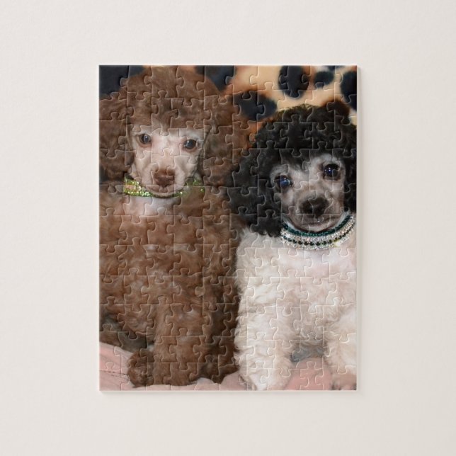 Two Cute Poodle Toy Poodle Puppies Jigsaw Puzzle (Vertical)