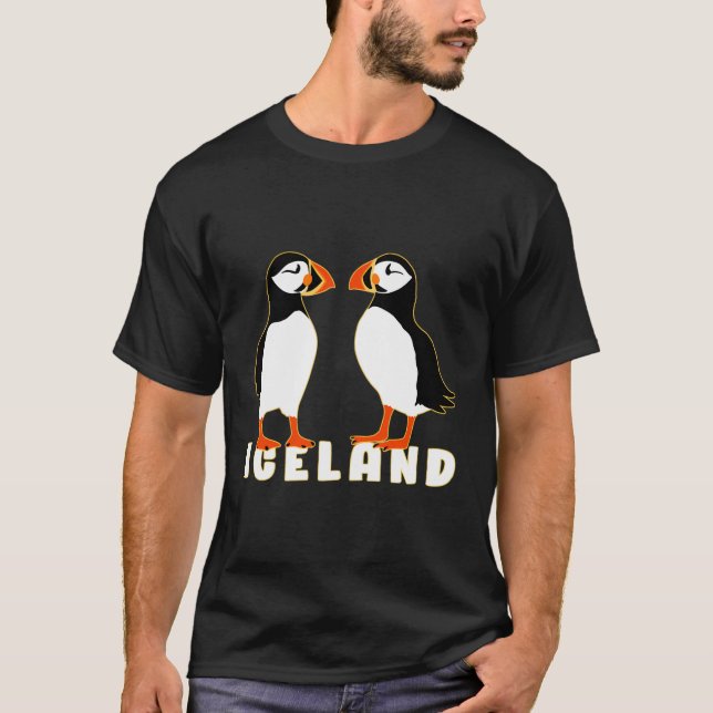 Two Cute Puffins From Iceland T-Shirt (Front)