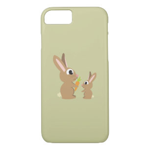 Two Cute Rabbits sharing a Carrot Case-Mate iPhone Case