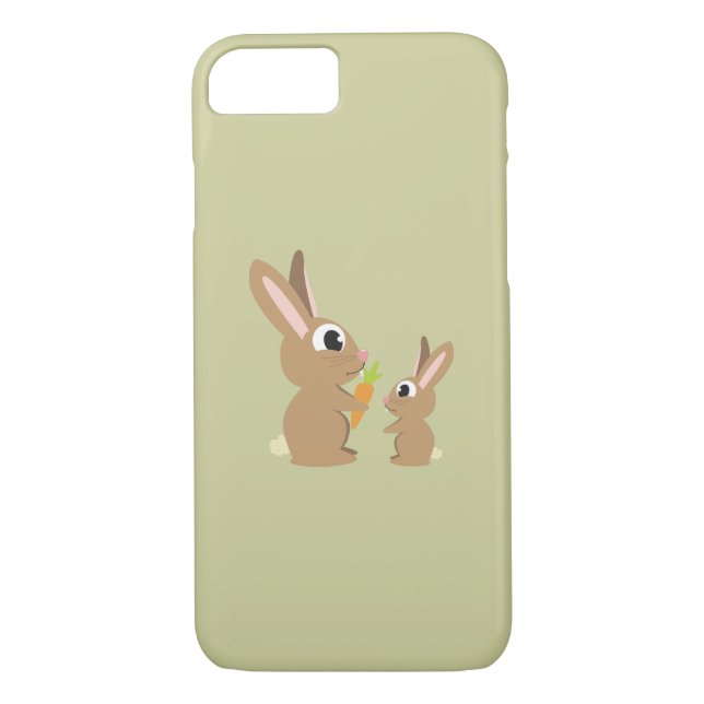 Two Cute Rabbits sharing a Carrot Case-Mate iPhone Case (Back)