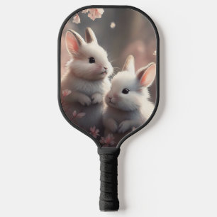 Two cute rabbits with sakura Pickleball Paddle
