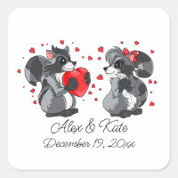 Two Cute Raccoons | Romantic Wedding