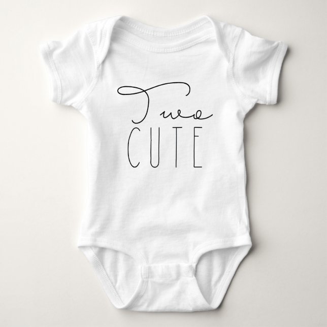 Two Cute | Second Birthday Party Baby Bodysuit (Front)
