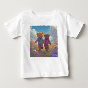 Two Cute Teddy Bear Friends  Baby T-Shirt