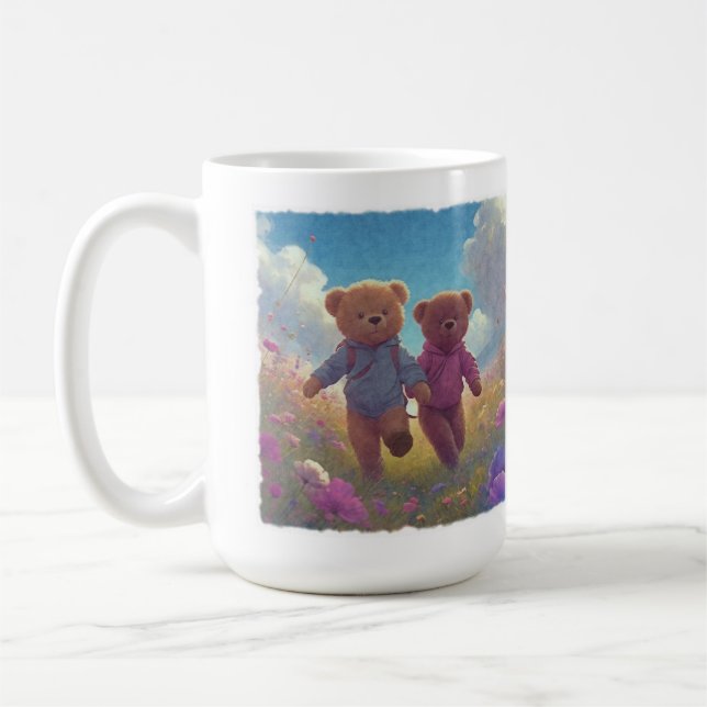 Two Cute Teddy Bear Friends  Coffee Mug (Left)