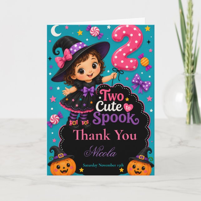 Two Cute to Spook Thank You Card (Front)