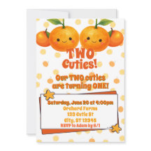 Two Cuties twin clementine birthday