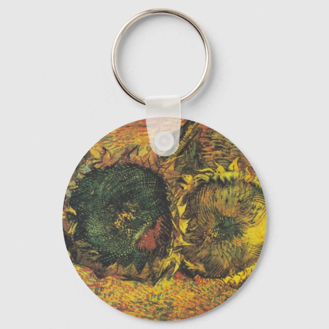 Two cutted sunflowers by Vincent van Gogh Key Ring (Front)