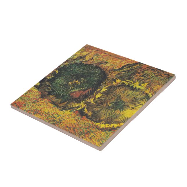 Two cutted sunflowers by Vincent van Gogh Tile (Side)