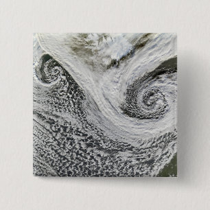 Two cyclones formed in tandem south of Iceland 15 Cm Square Badge