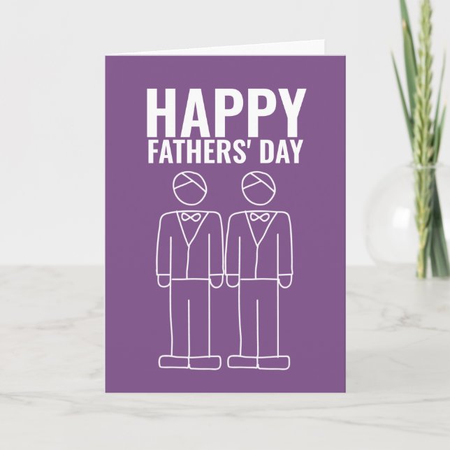 Two Dads Happy Gay Fathers Day Card (Front)