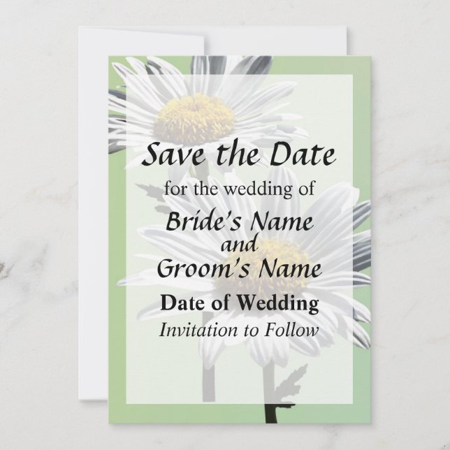 Two Daisies in Sunshine Save the Date (Front)