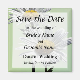 Two Daisies in Sunshine Save the Date Magnet
