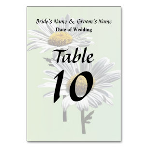 Two Daisies in Sunshine Wedding Products Table Number