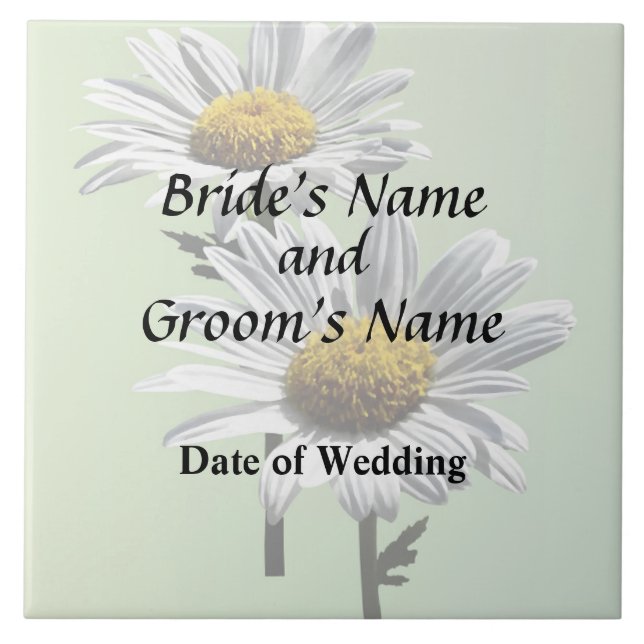Two Daisies in Sunshine Wedding Products Tile (Front)