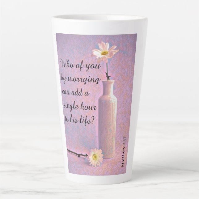 Two Daisies Matthew 6:27 Latte Mug (Front)