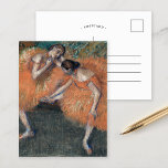 Two Dancers | Edgar Degas Postcard<br><div class="desc">Two Dancers by French impressionist artist Edgar Degas. Degas is famous for his pastel drawings and oil paintings. He was a master in depicting movement,  as can be seen in his many works of ballet dancers.

Use the design tools to add custom text or personalise the image.</div>