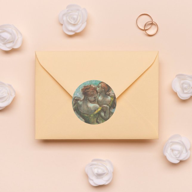 Two Dancers, Half-length, Degas Art  Classic Round Sticker (Creator Uploaded)