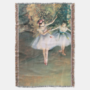 Two Dancers on a Stage by Edgar Degas, Vintage Art Throw Blanket