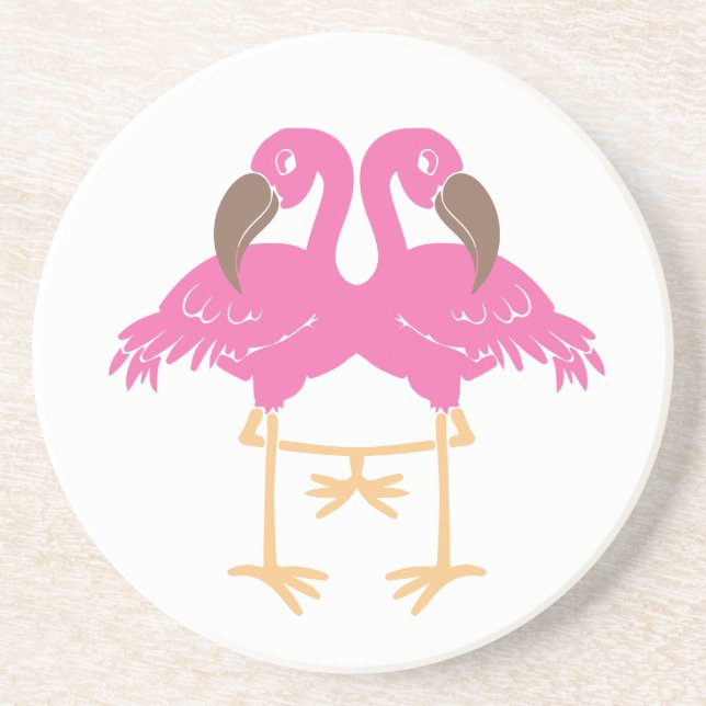 Two dancing flamingos coaster (Front)