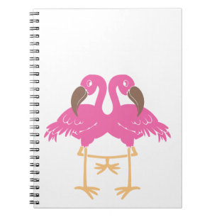 Two dancing flamingos spiral notebook
