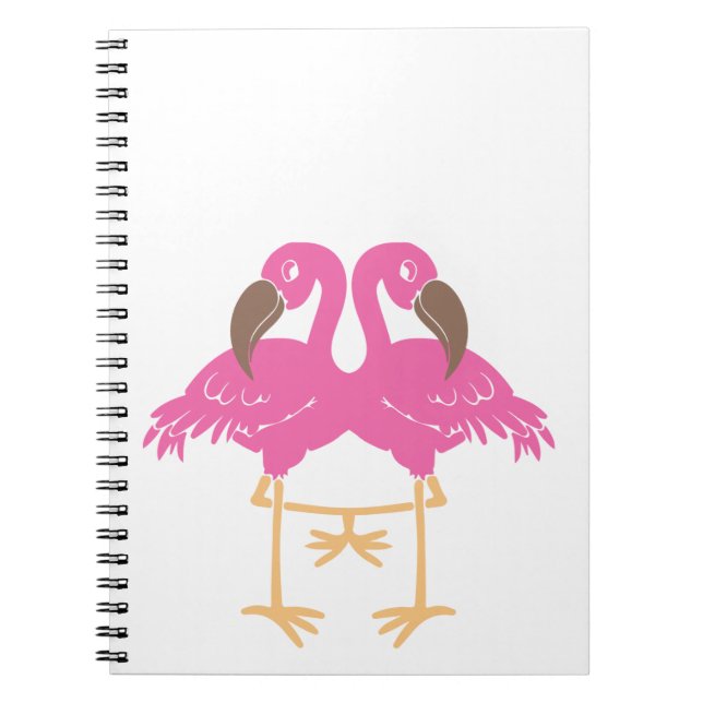 Two dancing flamingos spiral notebook (Front)