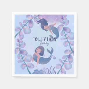 Two dancing mermaid napkin