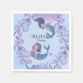 Two dancing mermaid napkin