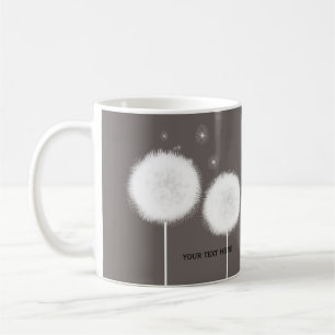 Two Dandelions Taupe Rustic Coffee Tea Coffee Mug
