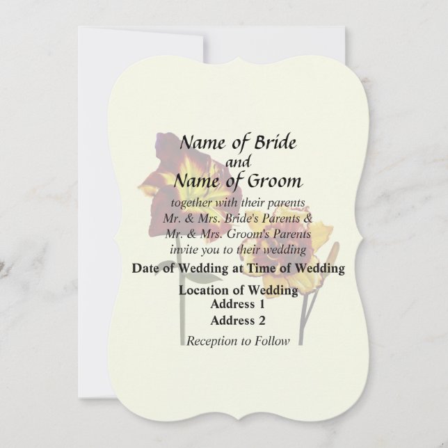Two Daylilies having a Chat Wedding Products Invitation (Front)