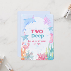 Two Deep Ocean Birthday Invitation
