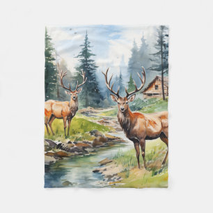Two Deer Fleece Blanket