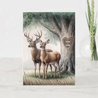 Two Deer With Carved Heart and Names
