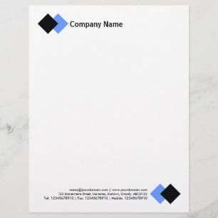 Two Diamonds - Black and Baby Blue Custom Letterhead