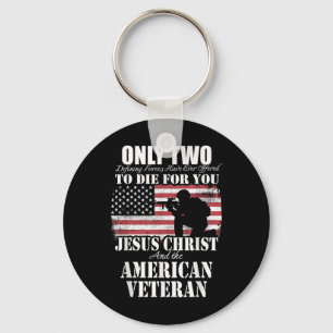 Two Died For You Jesus And American Veteran Memori Key Ring