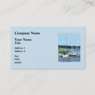Two Docked Sailboats Norwalk, CT Business Card