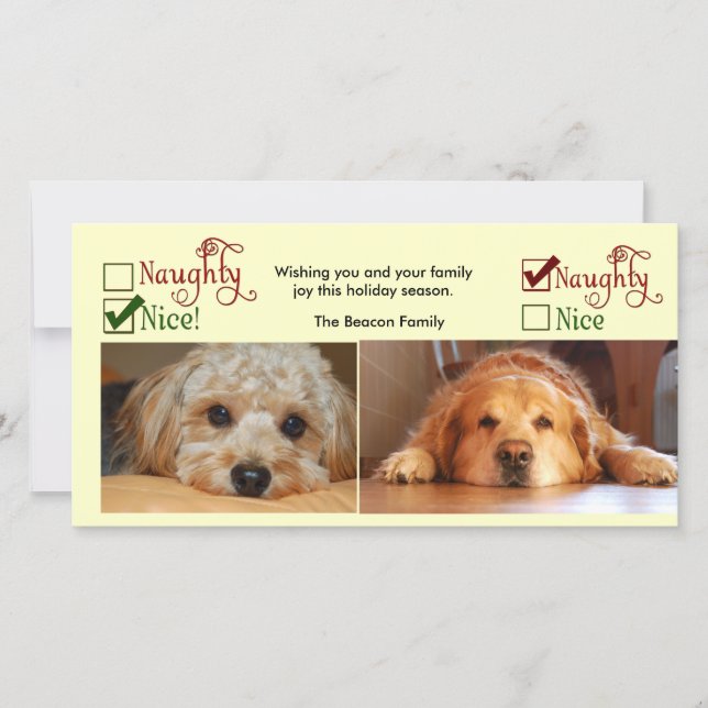 Two dog Christmas card photo template (Front)